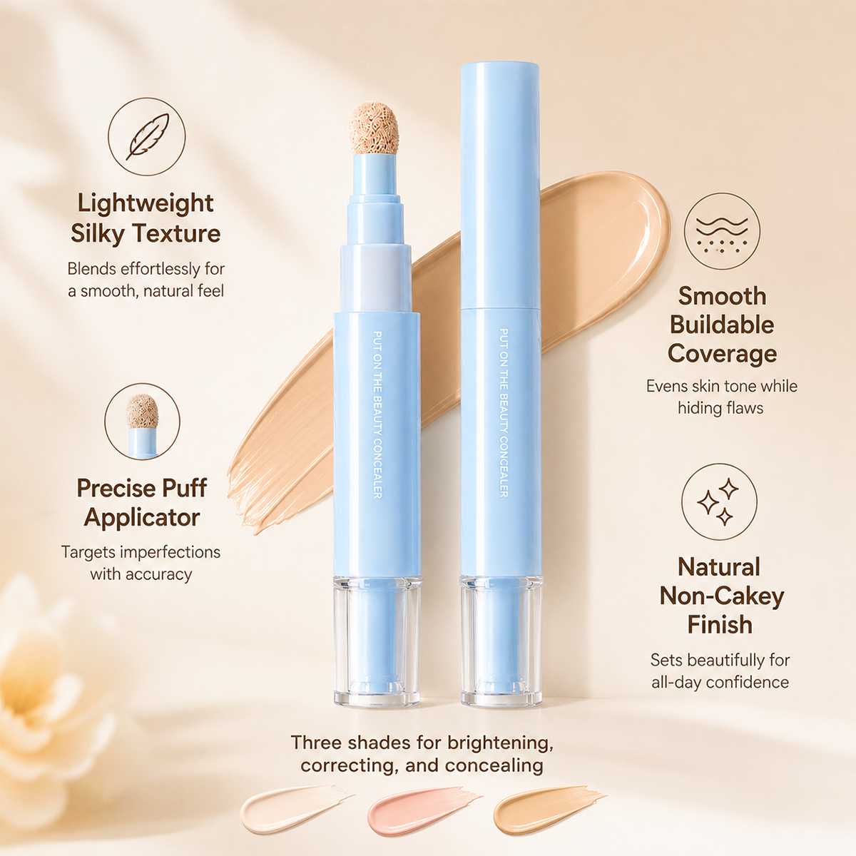 ✨ Lightweight Dual-Action Matte Coverage Concealer Foundation