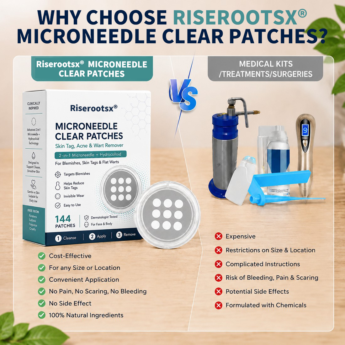 🌟Riserootsx® 2-in-1 Hydrocolloid Care Patches